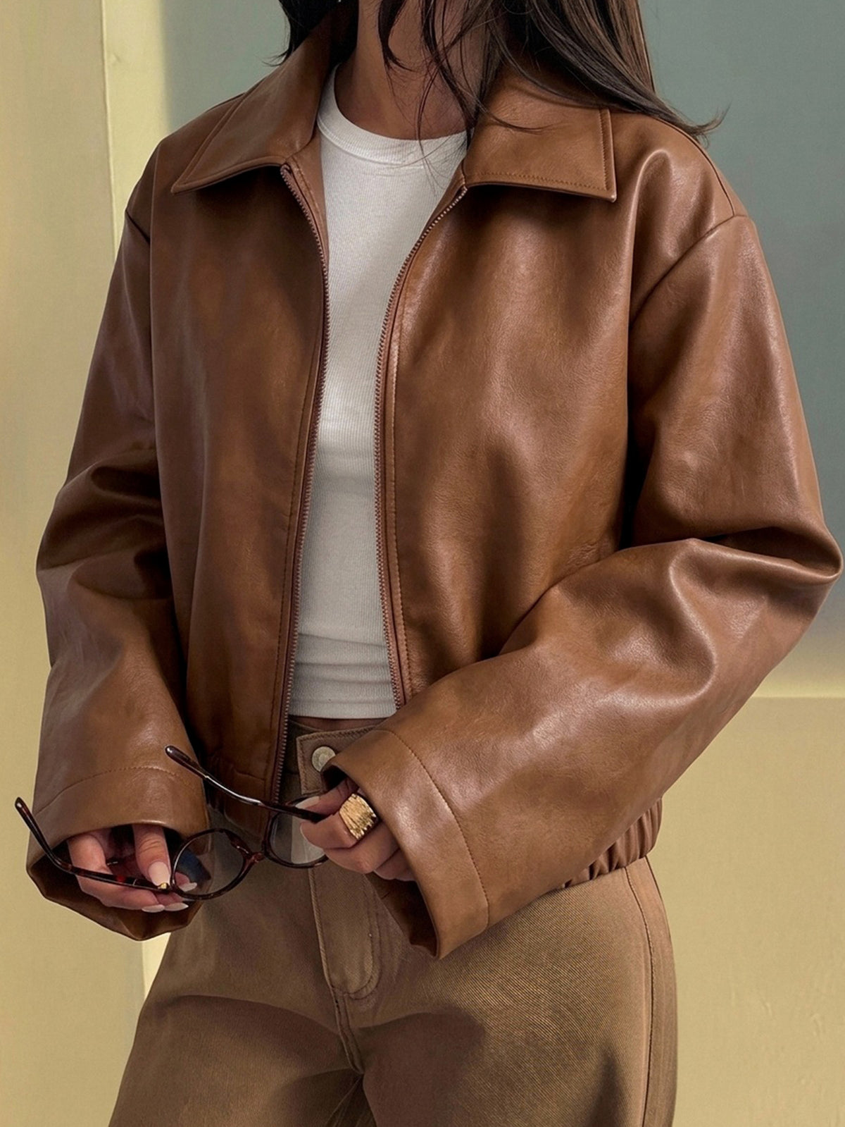 Klis | Leather Drop-Shoulder Jacket