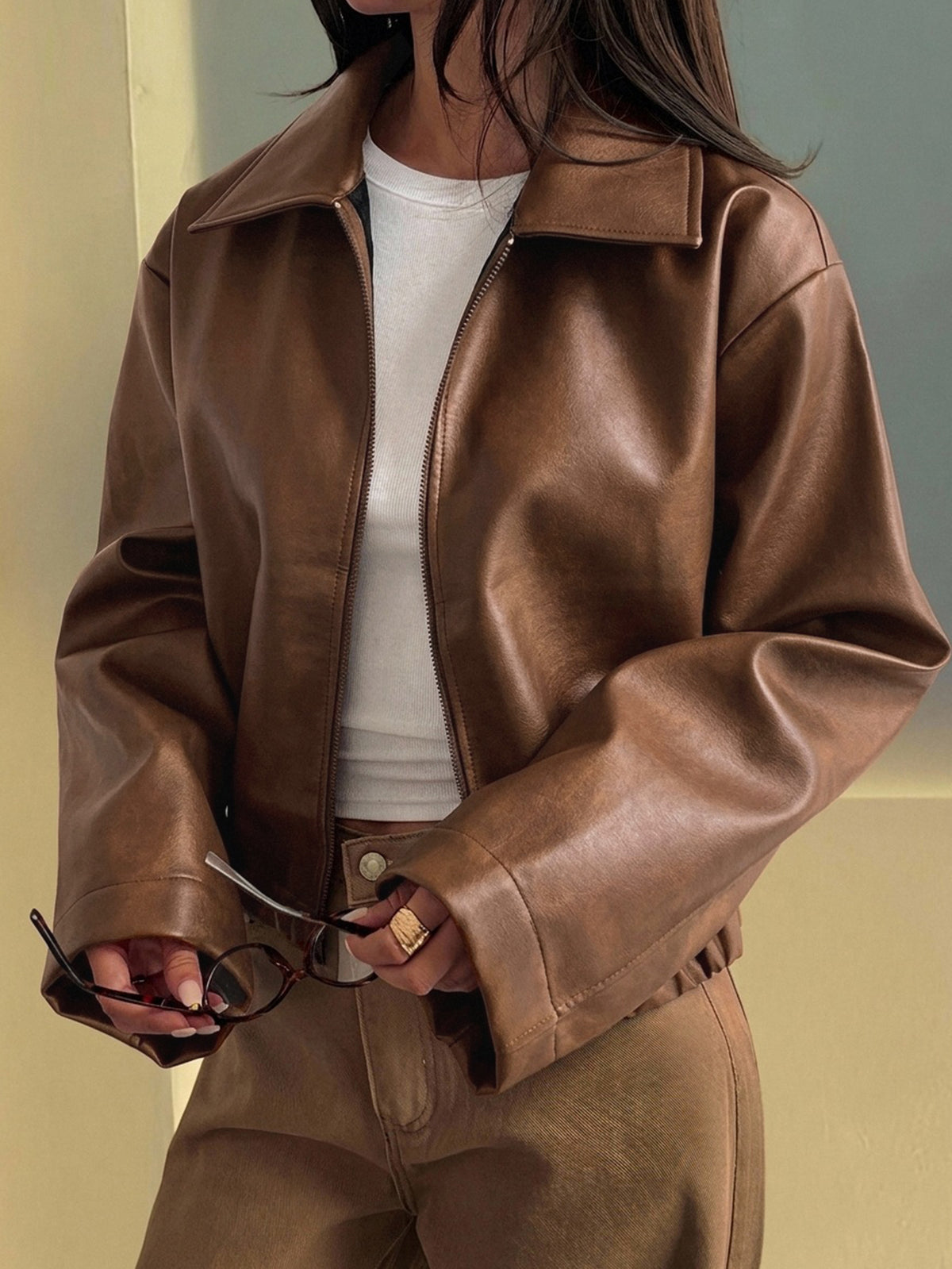 Klis | Leather Drop-Shoulder Jacket