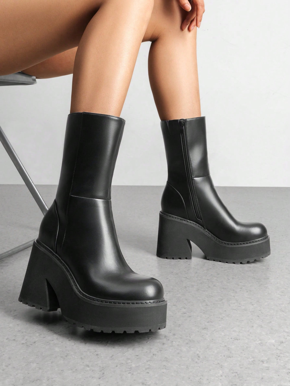 Lala | Square Toe Chunky Heel Ankle Boots