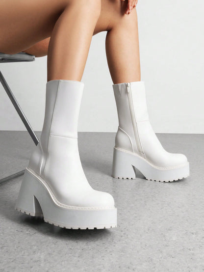 Lala | Square Toe Chunky Heel Ankle Boots