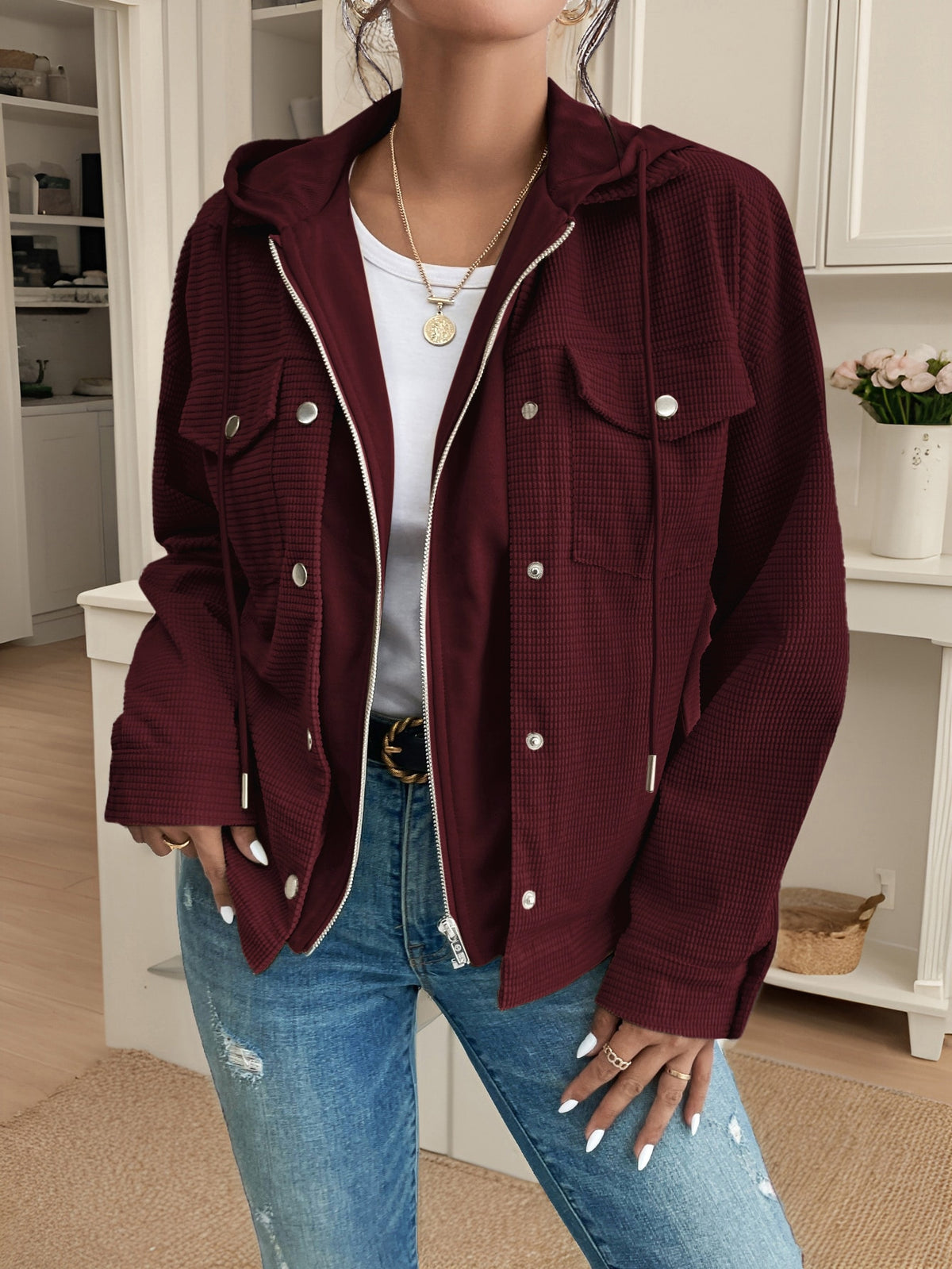Elvya | Hooded Corduroy Jacket