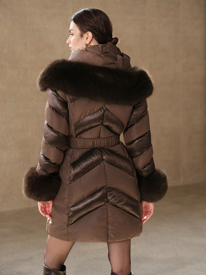 Mirea | Hooded Belted Puffer Coat