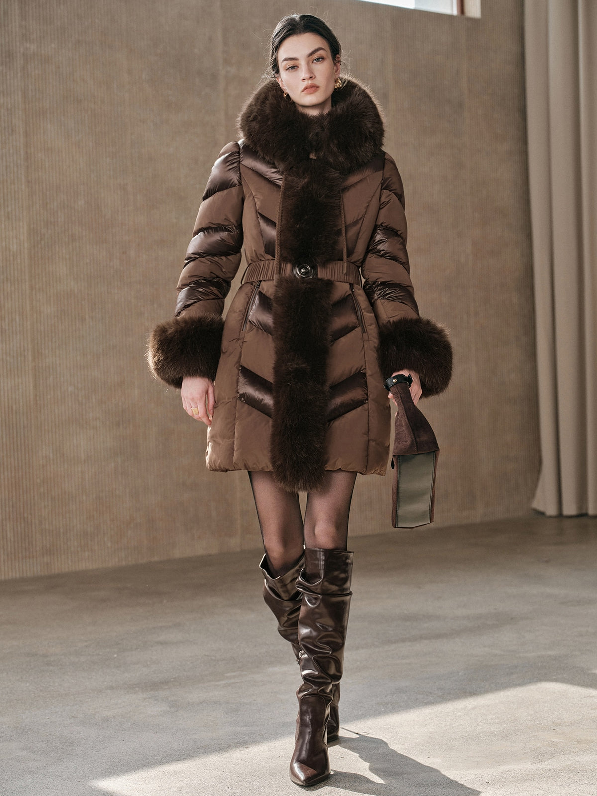 Mirea | Hooded Belted Puffer Coat
