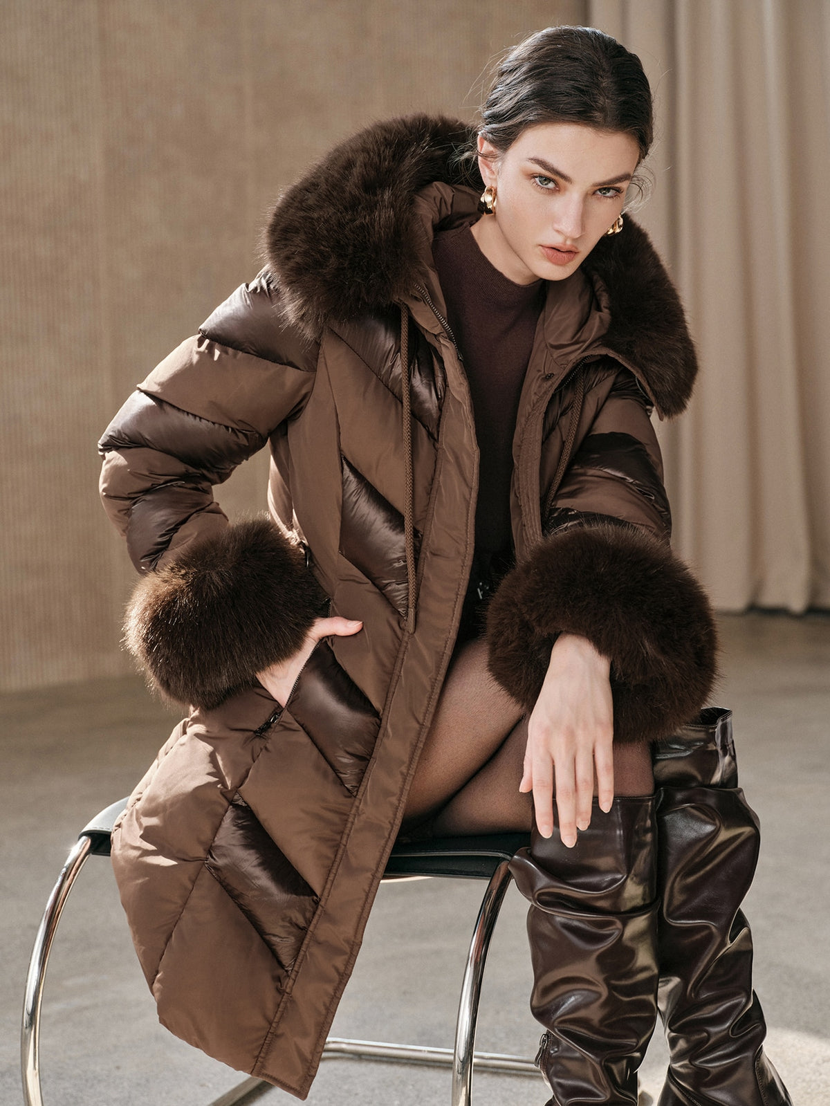 Mirea | Hooded Belted Puffer Coat