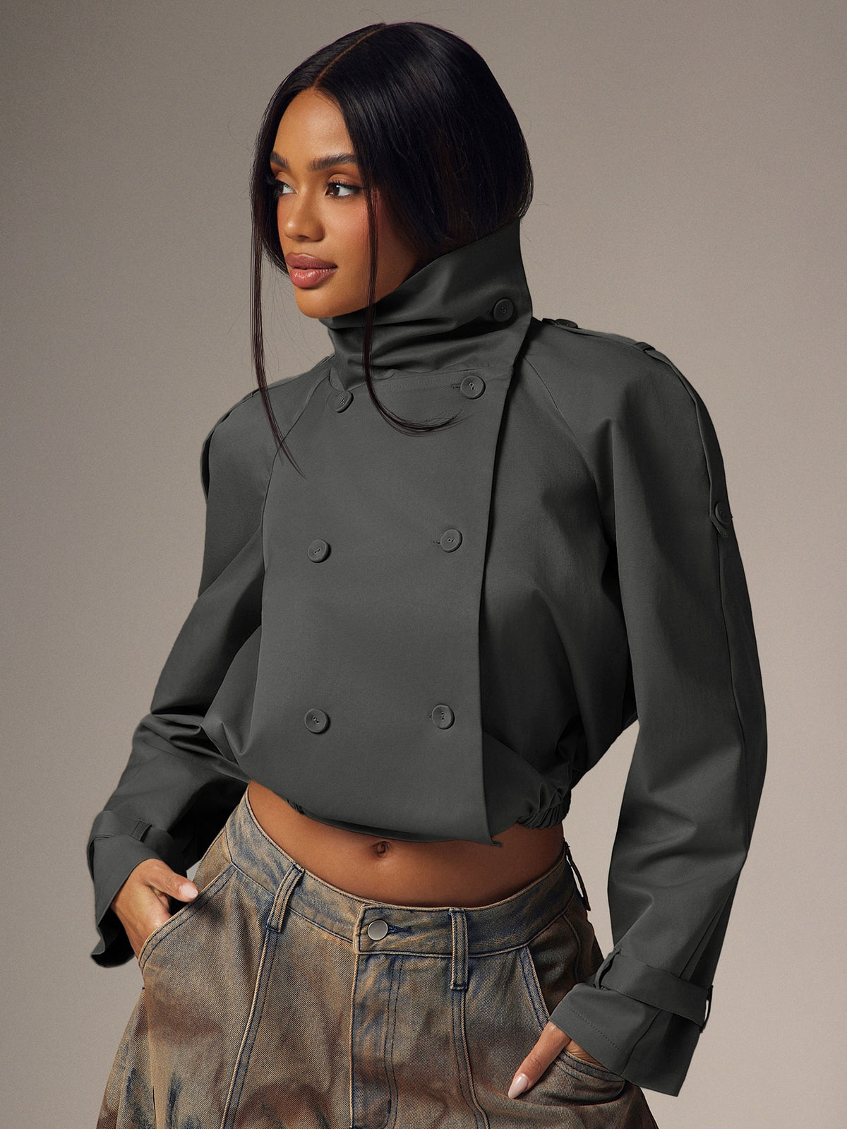 Tirzea | Double-Breasted Trench Coat