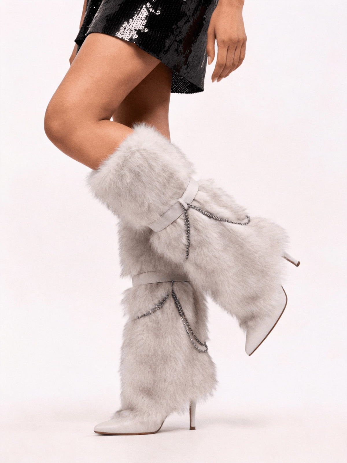 Petis | Fuzzy Pointy-Toe Stiletto Boot
