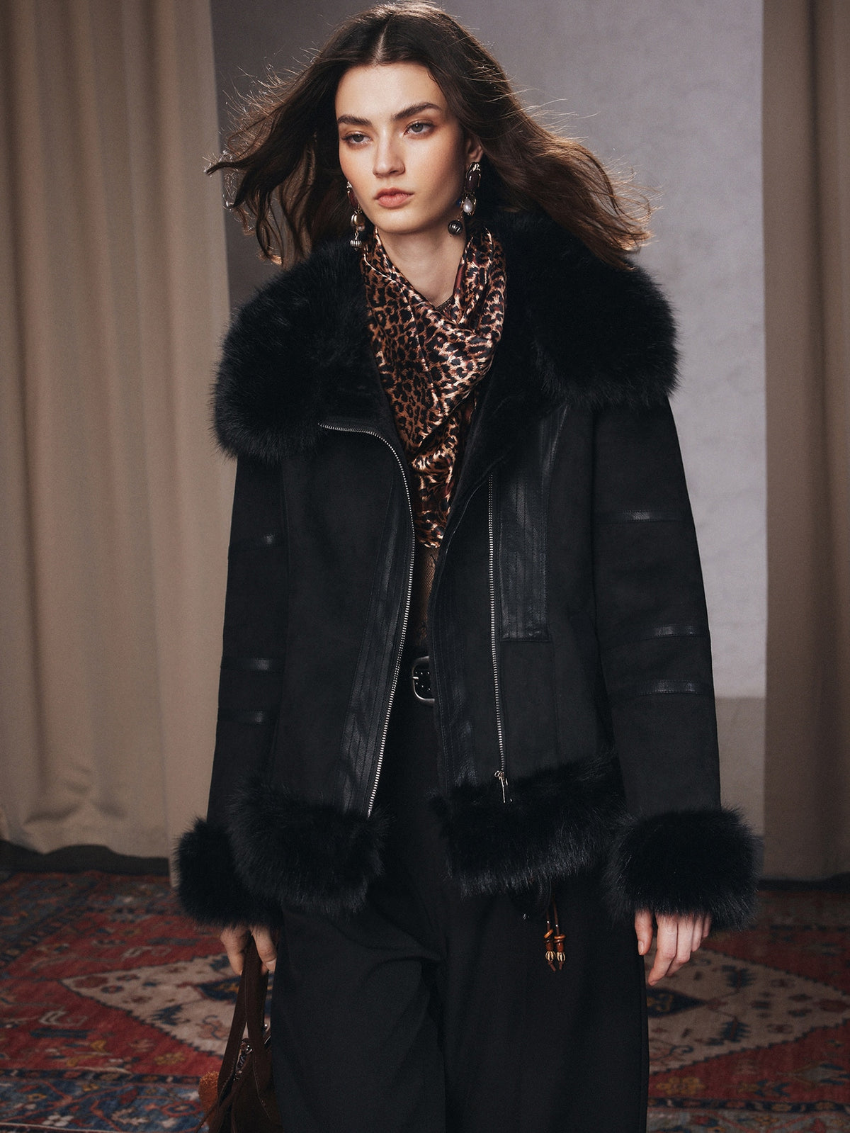 Odya | Faux Shearling Jacket with Fur Collar