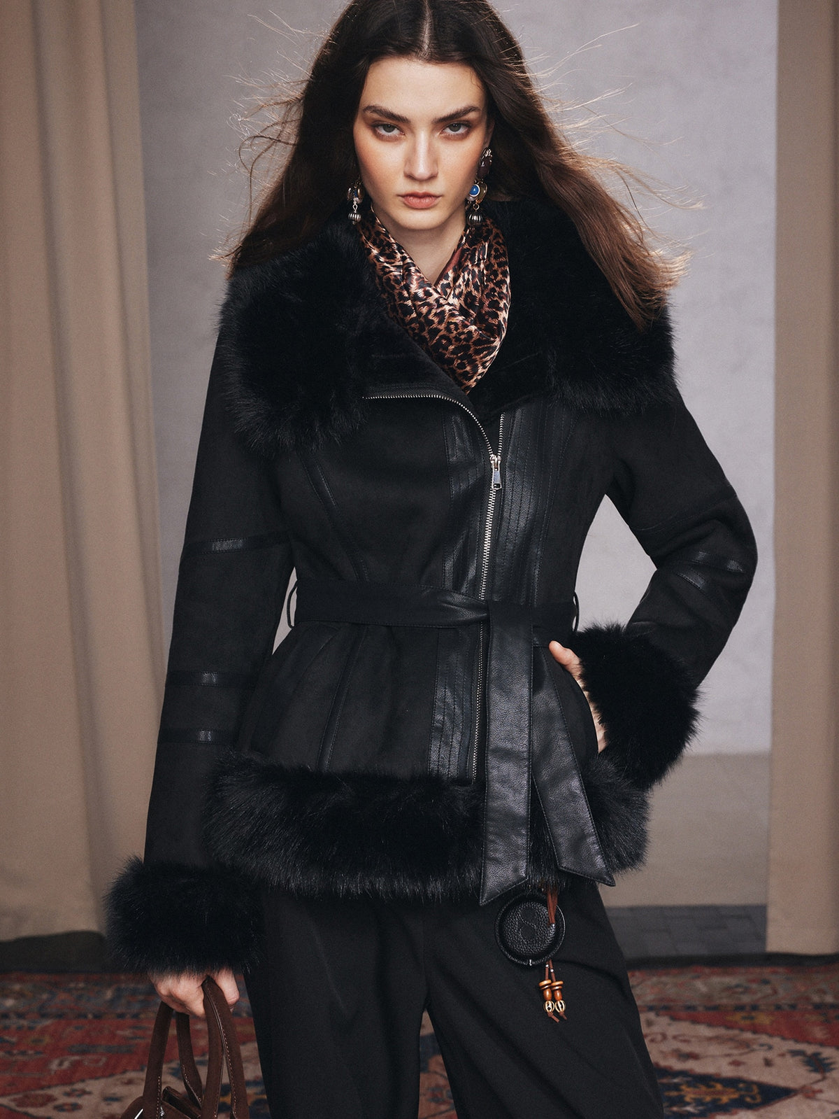 Odya | Faux Shearling Jacket with Fur Collar