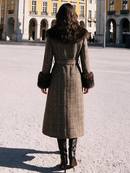 Kina | Tweed Belted Midi Coat