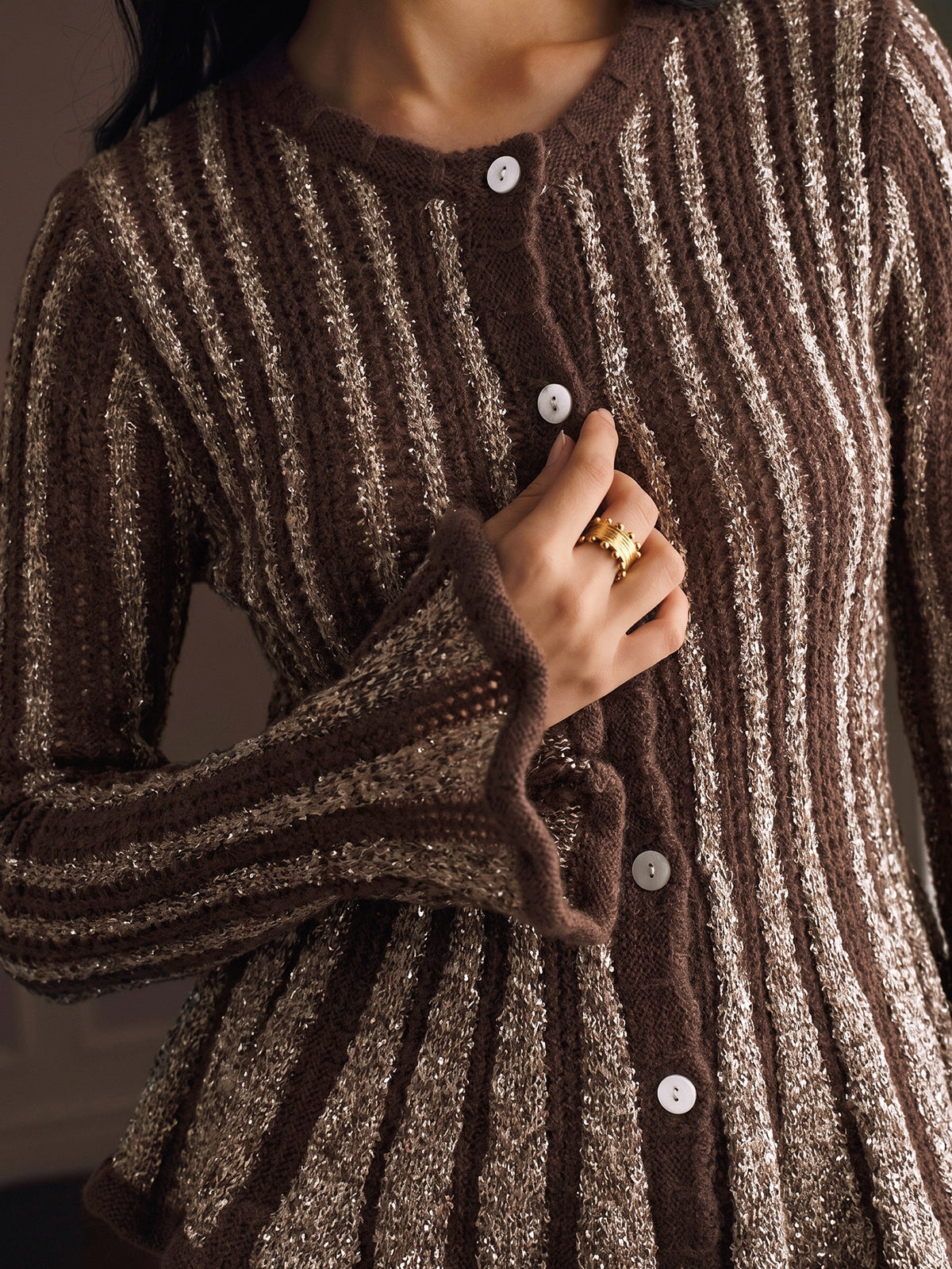 Linine | Ruffle-Hem Knit Cardigan