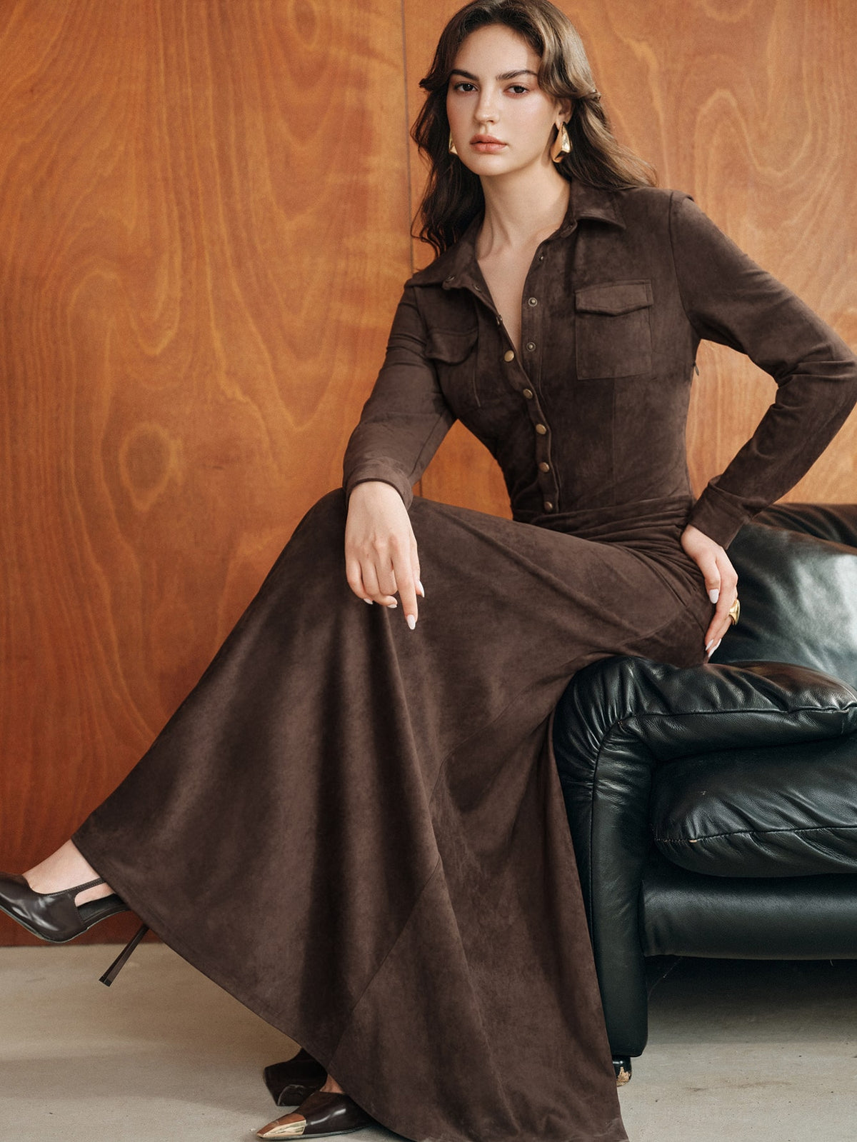 Oonora | Elegant Long-Sleeve Shirt Dress