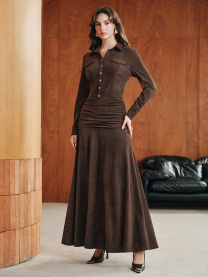 Oonora | Elegant Long-Sleeve Shirt Dress