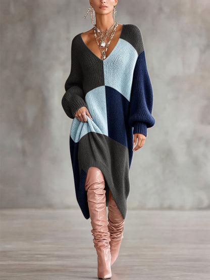 Verya | Colorblock Oversized Knit Dress