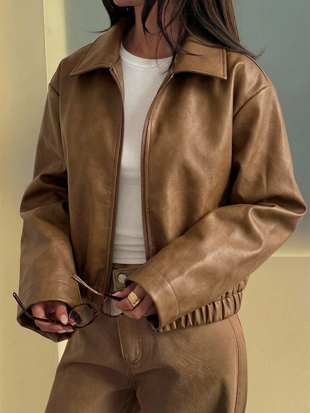 Klis | Leather Drop-Shoulder Jacket