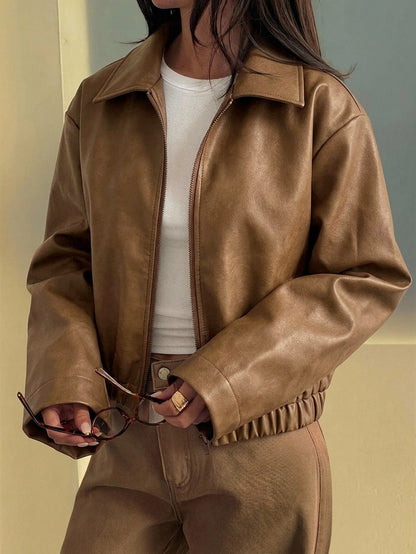 Klis | Leather Drop-Shoulder Jacket