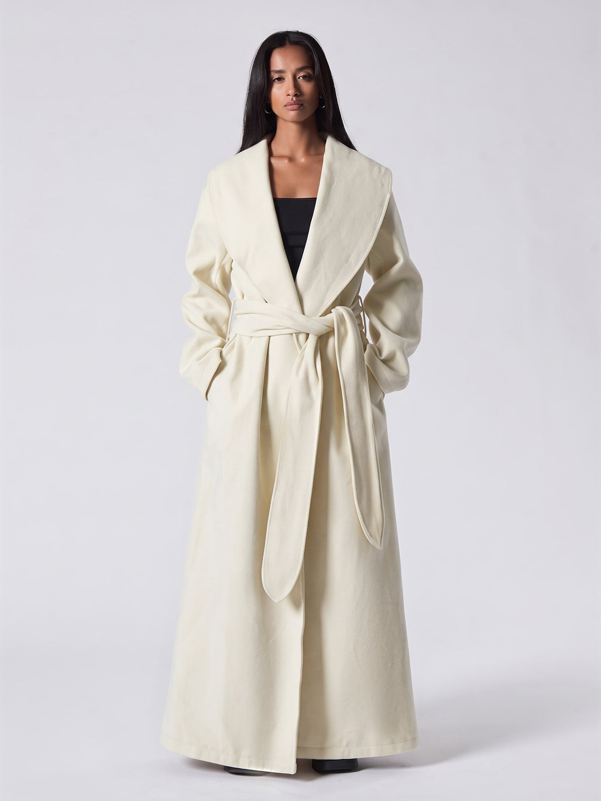 Hattea | Belted Shawl Collar Jacket