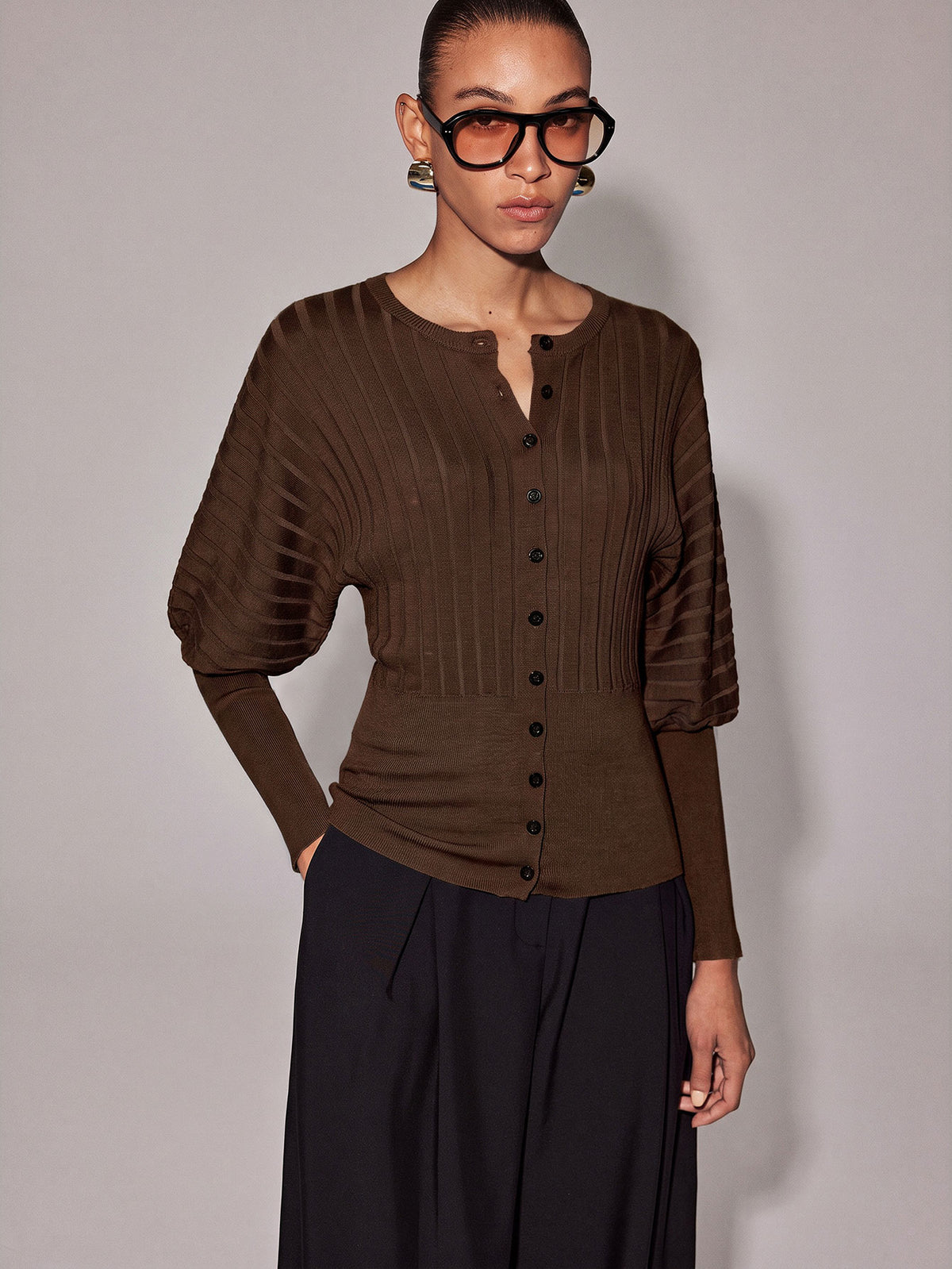 Onea | Button-Front Striped Cardigan