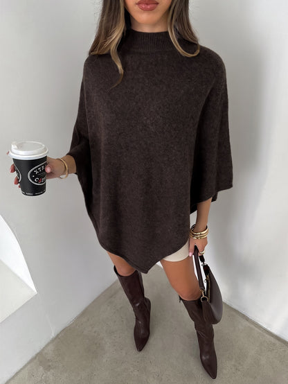 Blaira | Oversized High-Neck Poncho Sweater