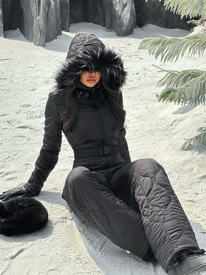 Halia | Fuzzy Hooded Jumpsuit