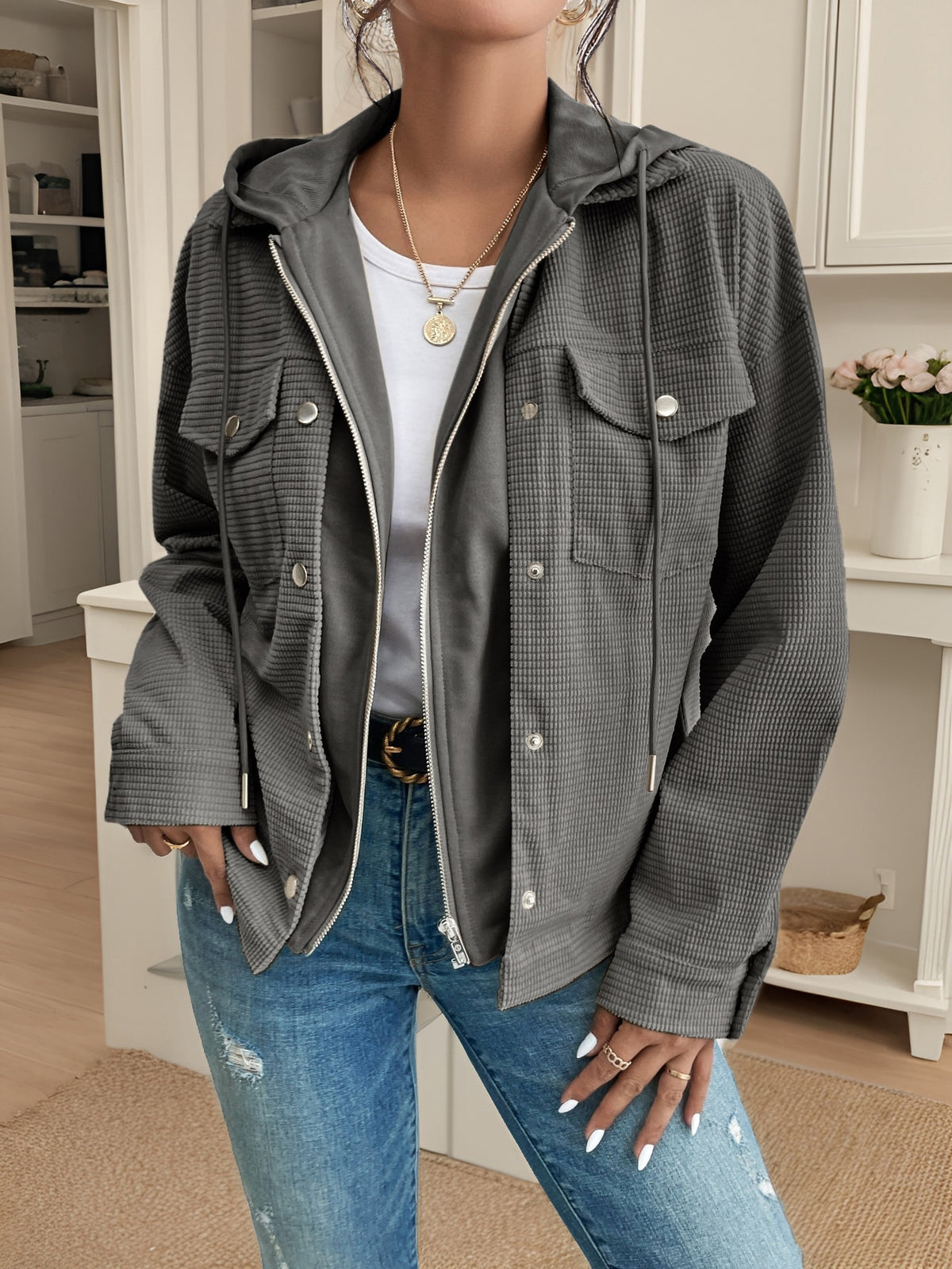 Elvya | Hooded Corduroy Jacket