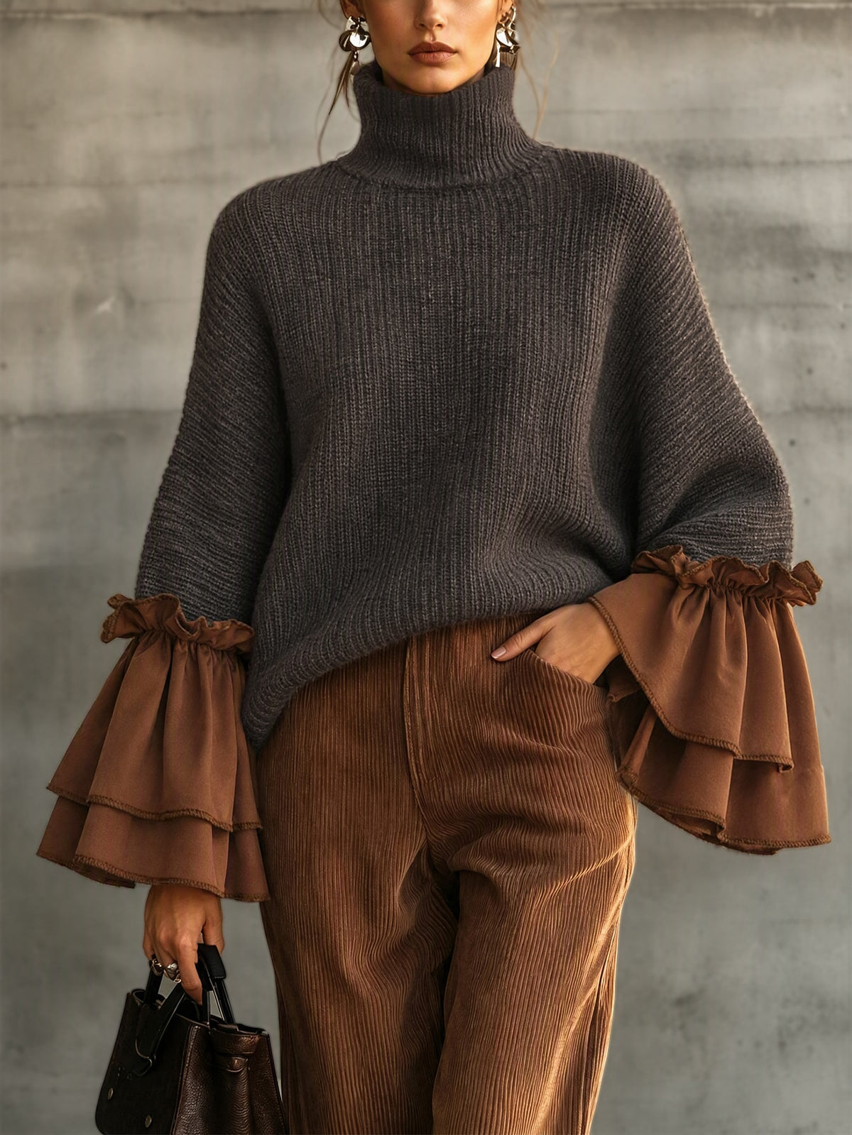 Svis | Ribbed High-Neck Pullover Sweater