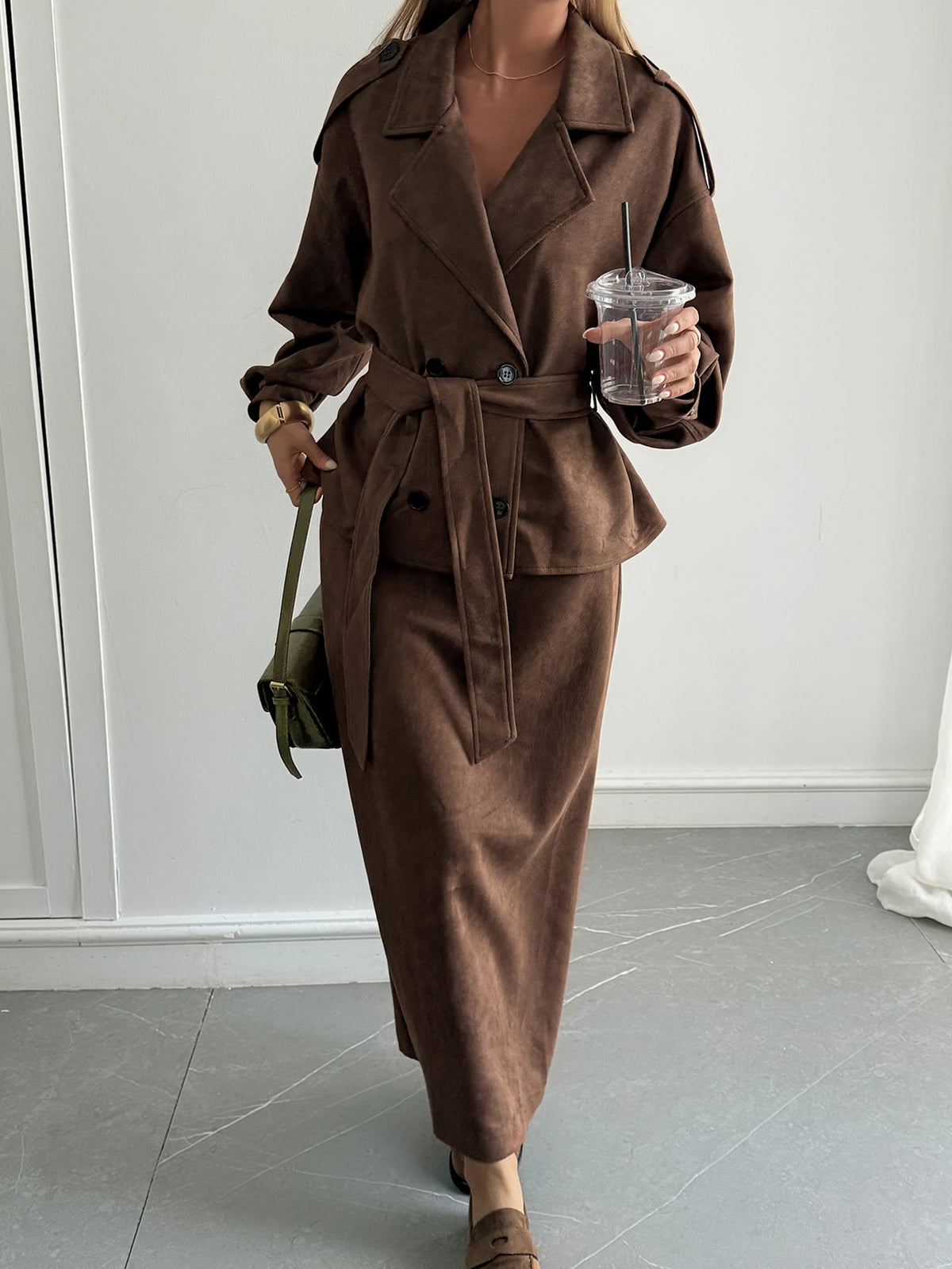 Emis | Vintage Double-Breasted Blazer & Skirt Set