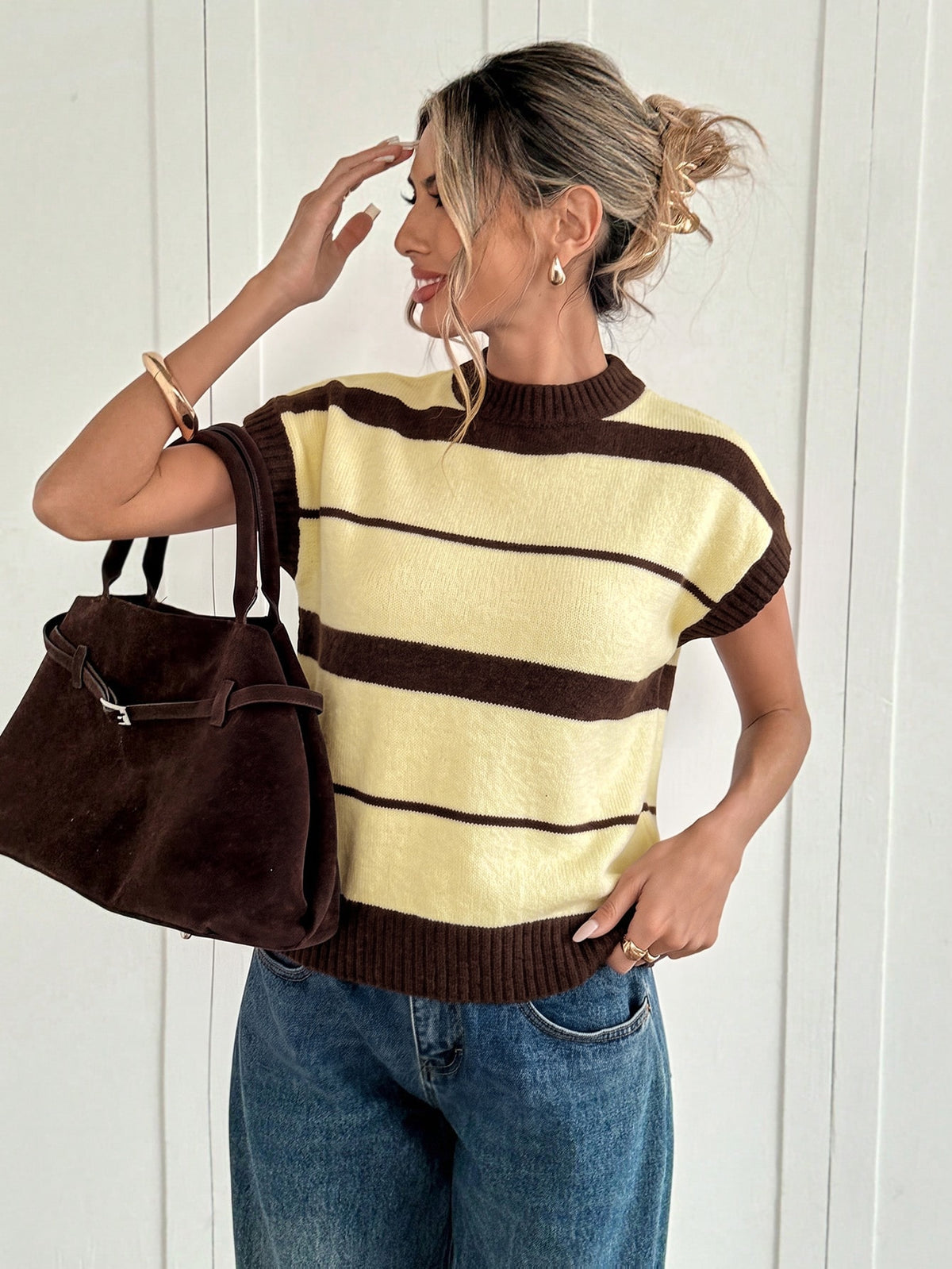 Avina | Tie Dye Cap Sleeve Knit Top
