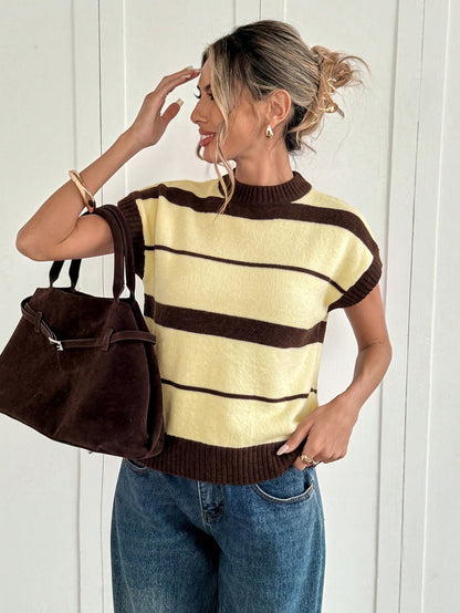 Avina | Tie Dye Cap Sleeve Knit Top