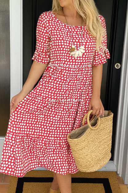 Marcelle | Short-Sleeve Midi Dress