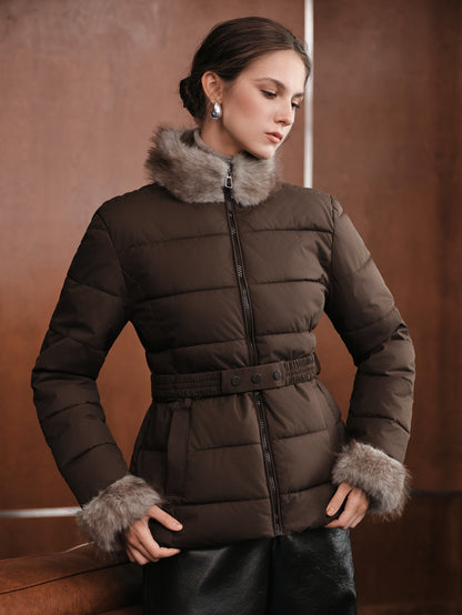 Bijea | Tie Dye Belted Winter Coat