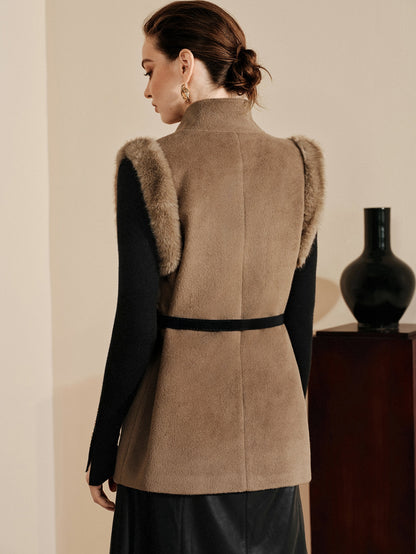 Kajea | Faux Fur Belted Vest