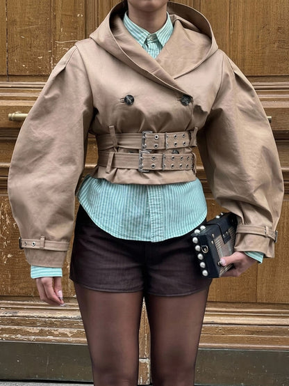 Hanya | Cropped Double-Breasted Trench