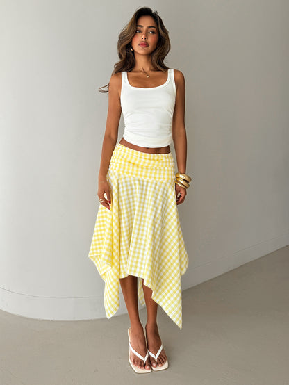 Noemia | Asymmetric Polka Dot Midi Skirt
