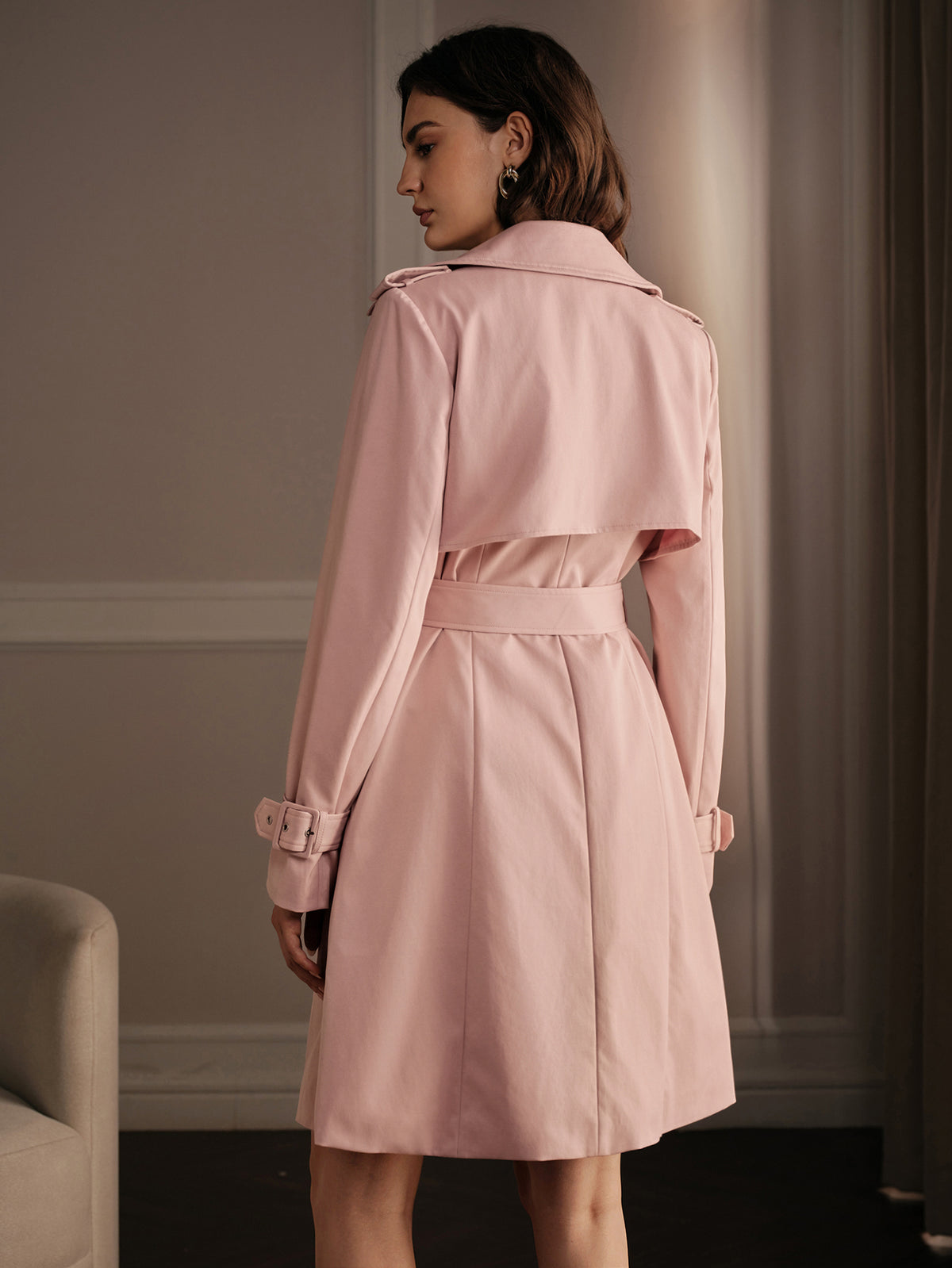 Norea | Lapel Trench Coat with Belt
