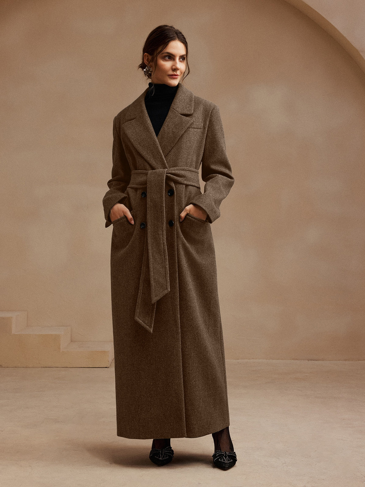 Aylia | Double-Breasted Belted Wool Coat