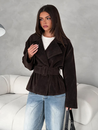 Nevlyn | Belted Lapel Raglan Jacket