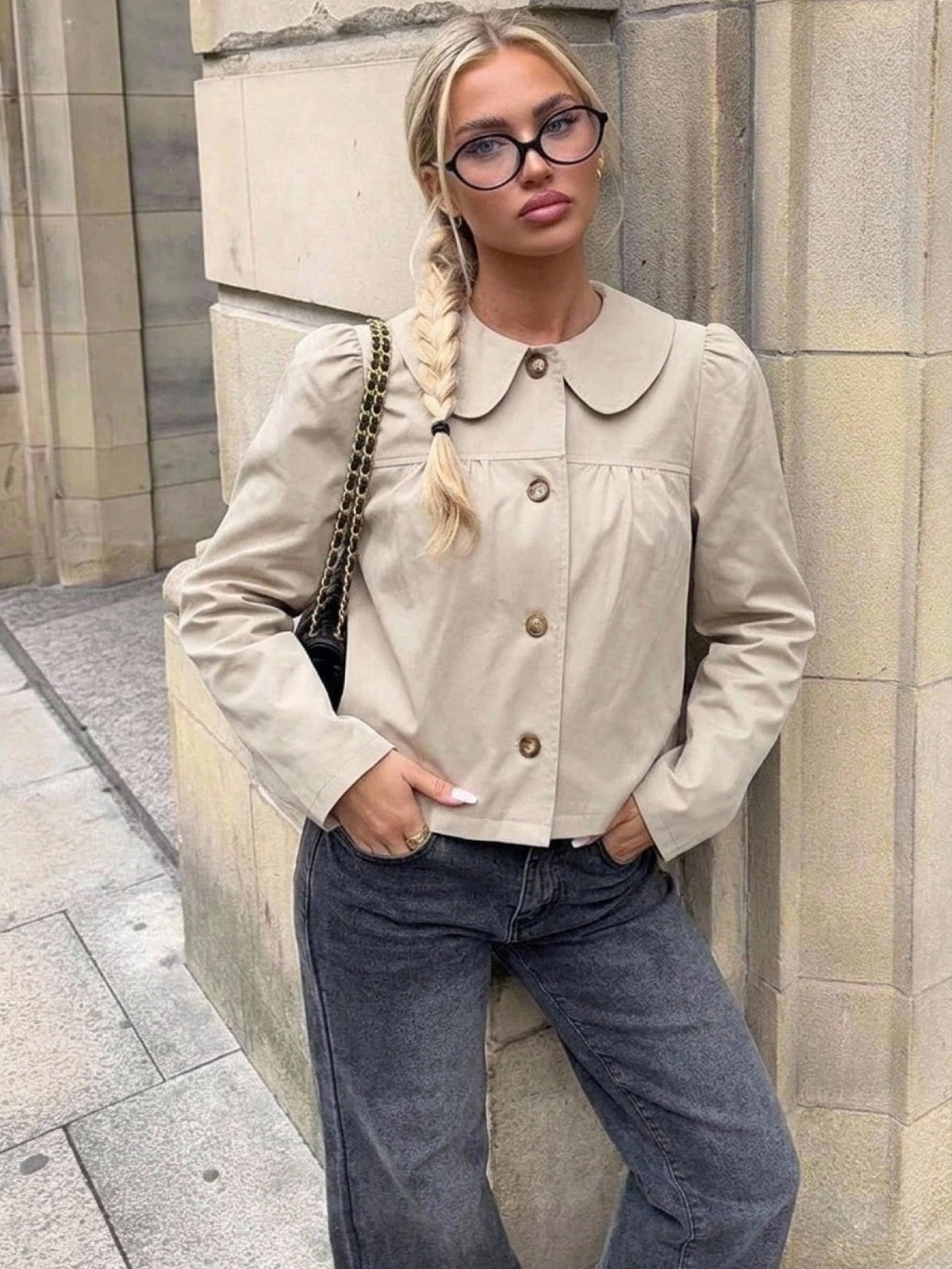 Noraha | Peter Pan Collar Trench Coat