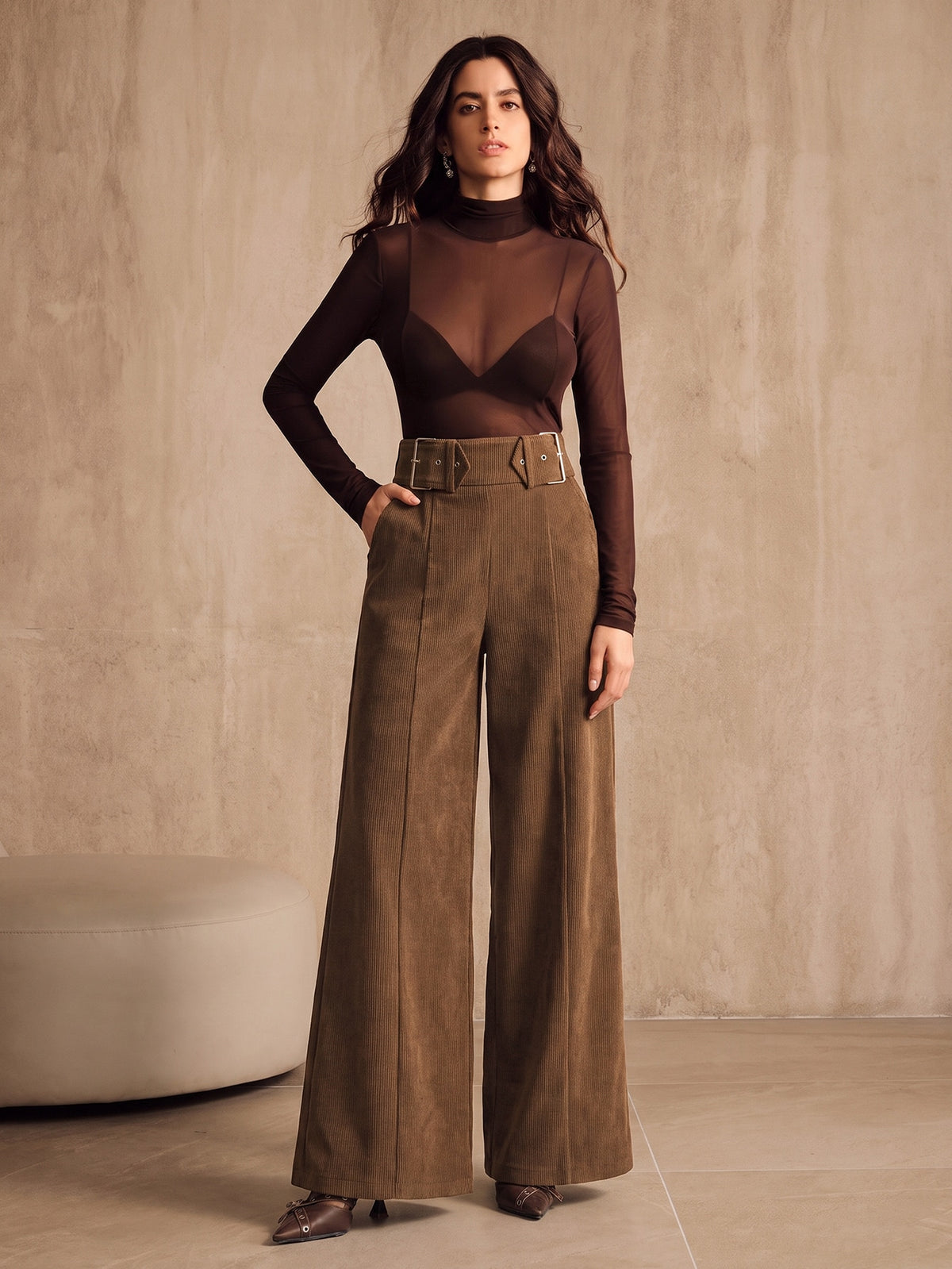 Anka | High-Waist Corduroy Wide-Leg Pants