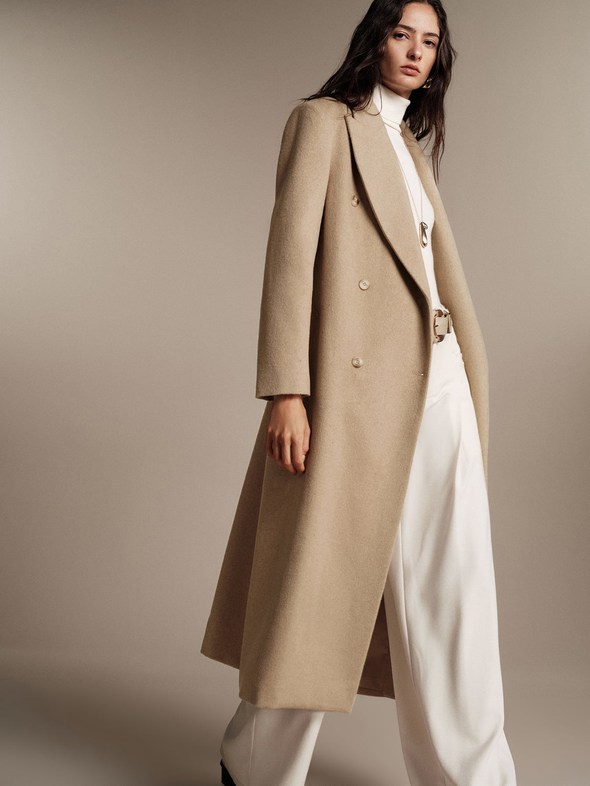 Isaba | Double-Breasted Wool Midi Coat