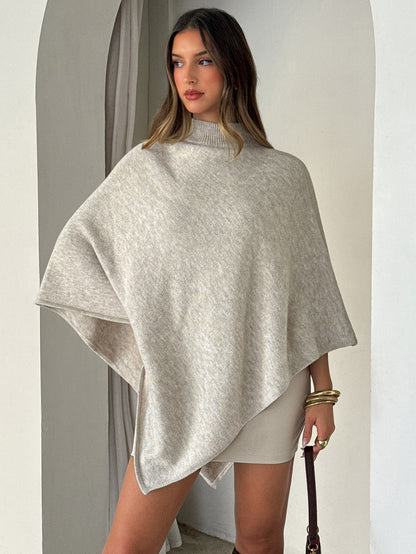 Blaira | Oversized High-Neck Poncho Sweater