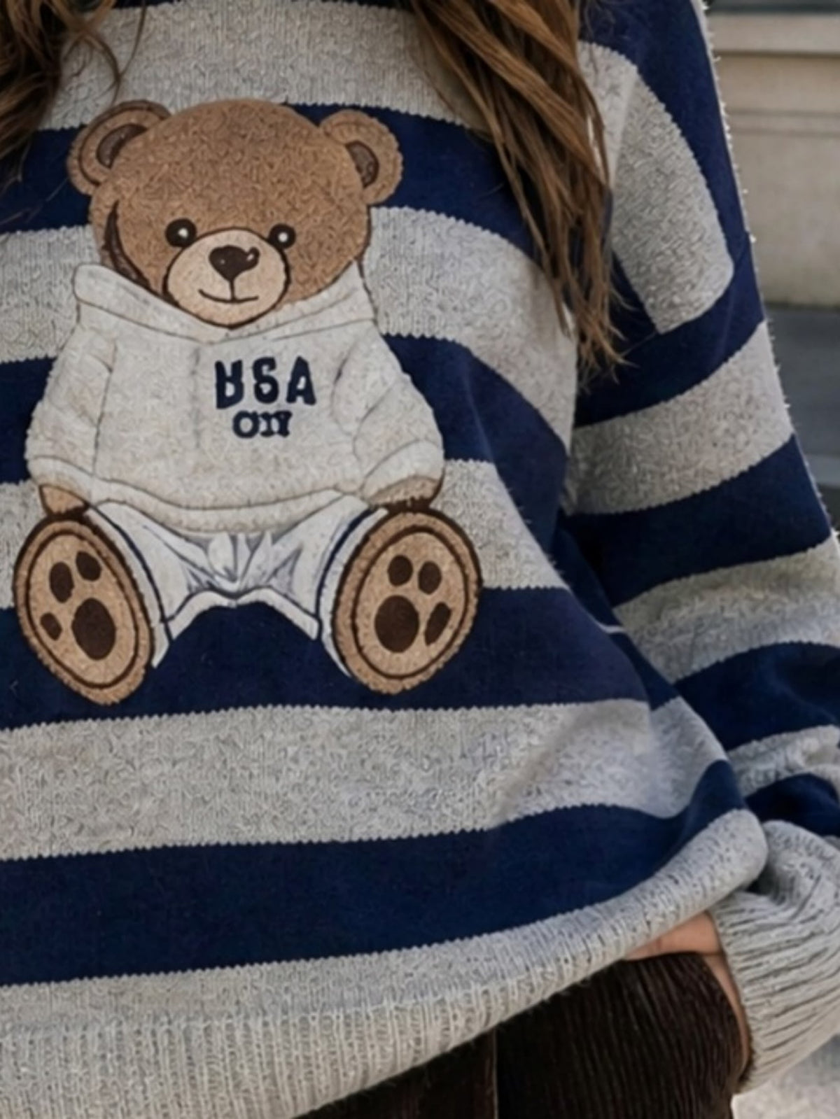 Minea | Striped Raglan Pullover Sweater