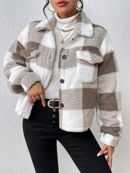 Sofina | Plaid Button Jacket
