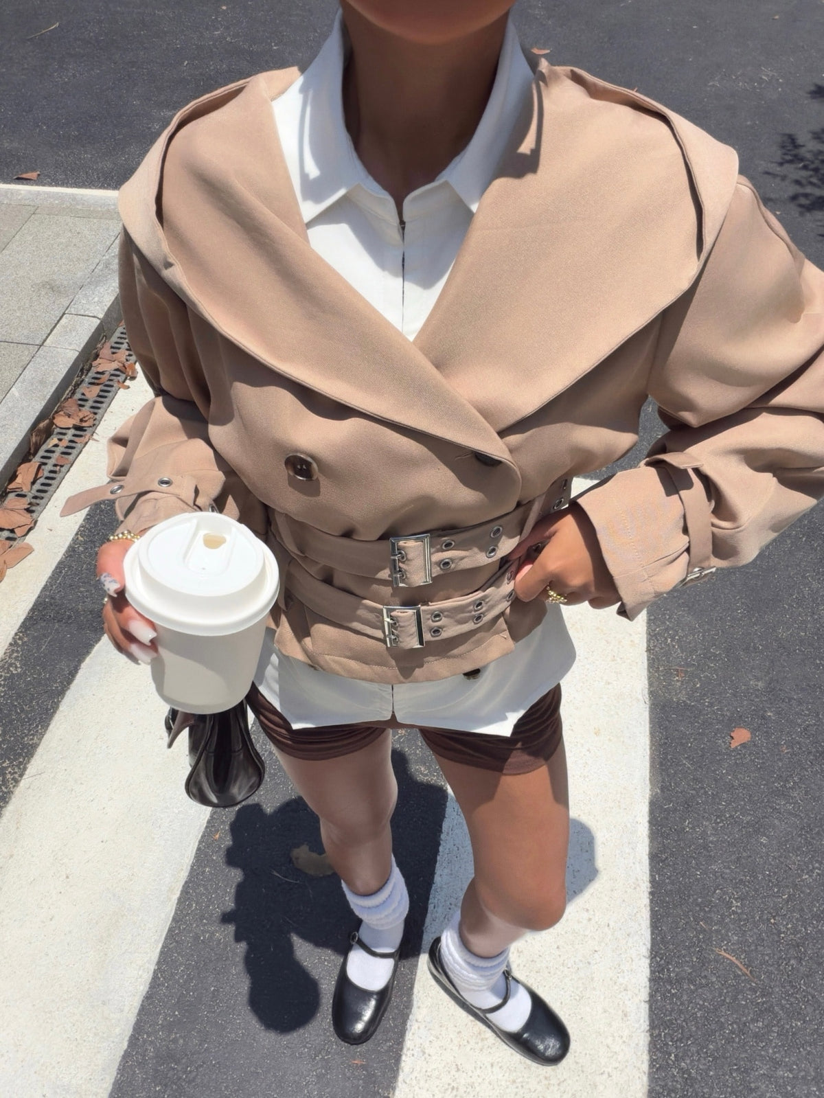 Hanya | Cropped Double-Breasted Trench
