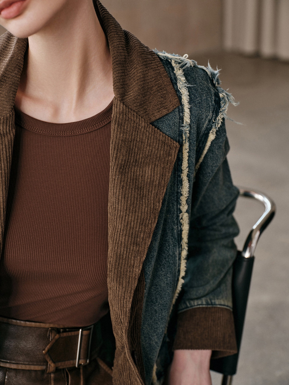 Inkya | Tie-Dye Denim Biker Jacket