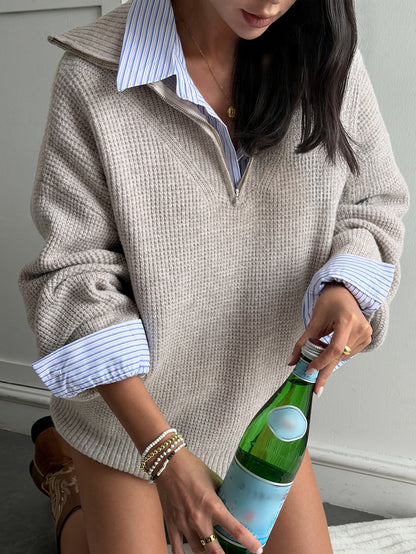 Nelina | High-Neck Loose Pullover Sweater