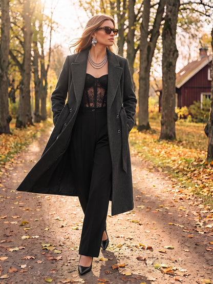 Aylia | Double-Breasted Belted Wool Coat