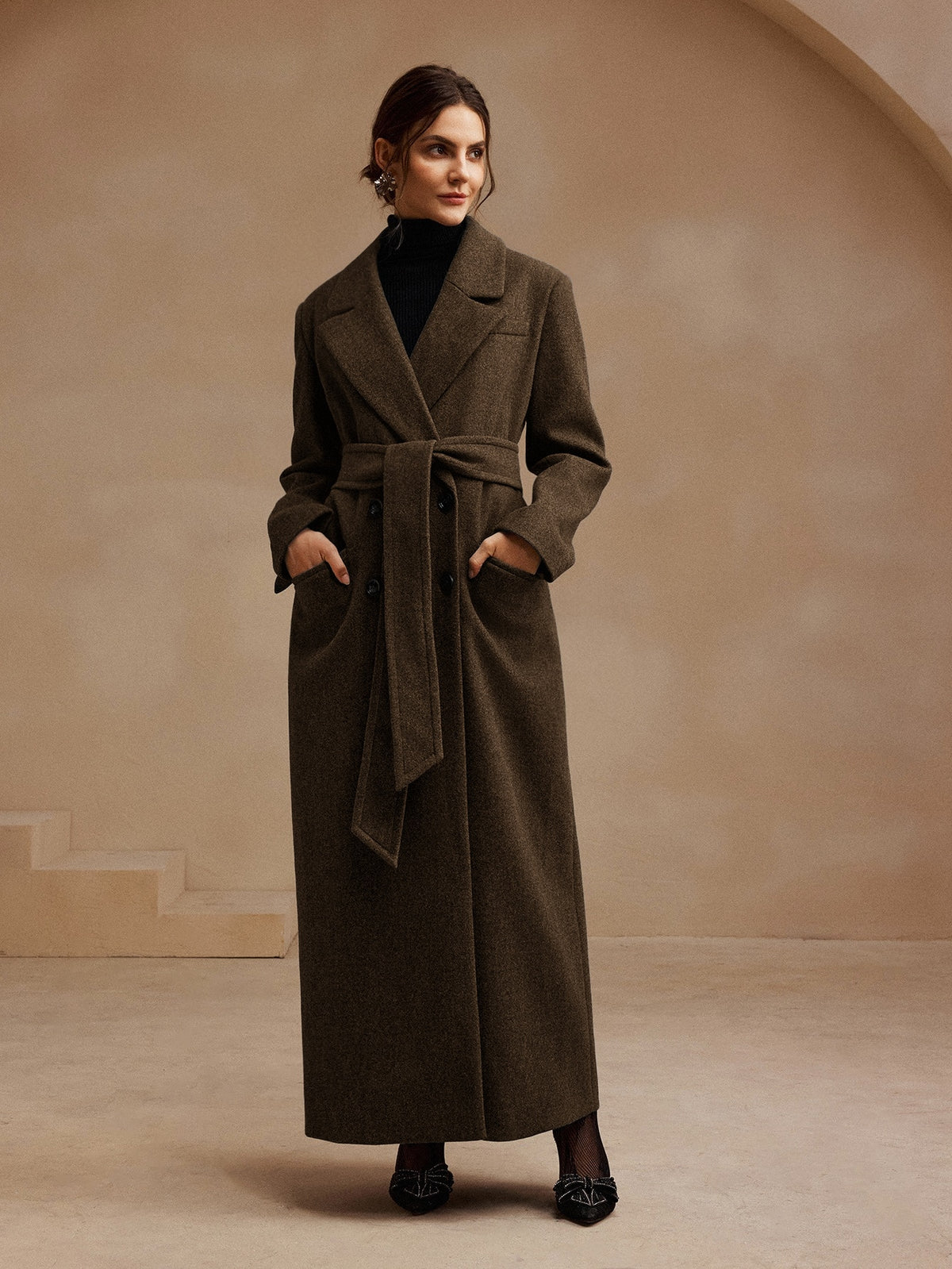 Aylia | Double-Breasted Belted Wool Coat