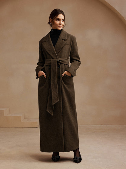 Aylia | Double-Breasted Belted Wool Coat
