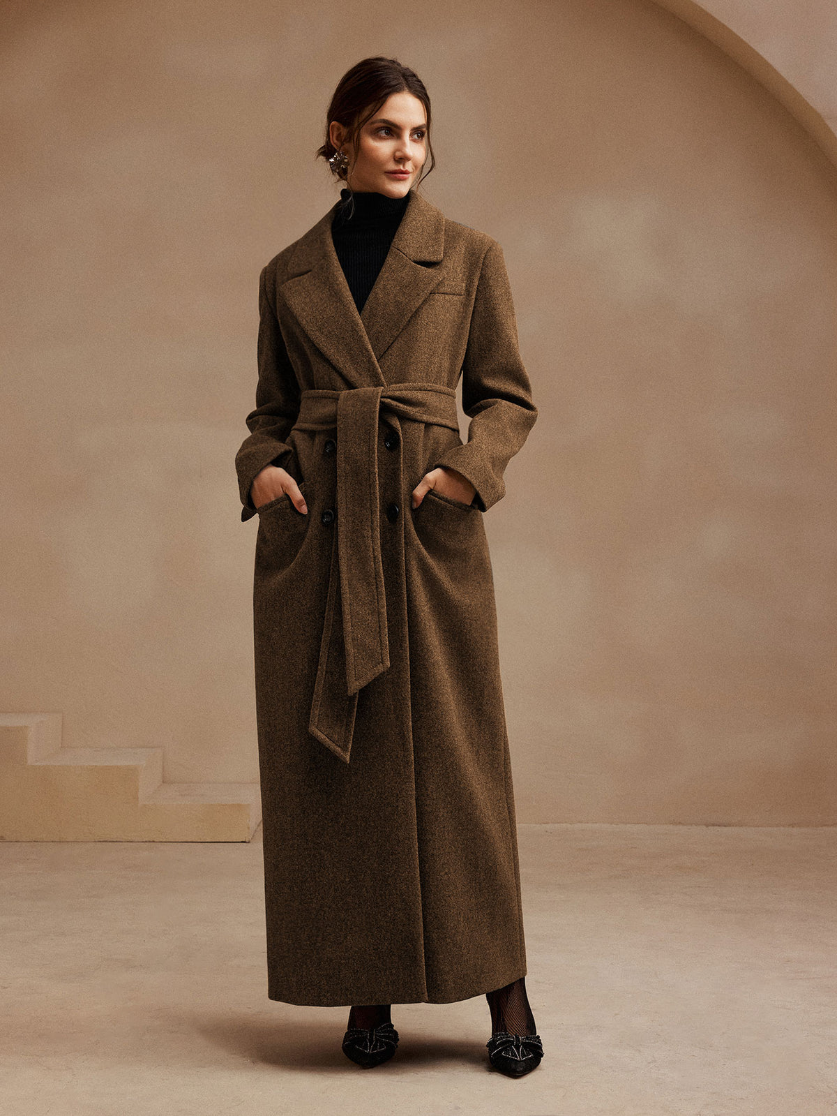 Aylia | Double-Breasted Belted Wool Coat