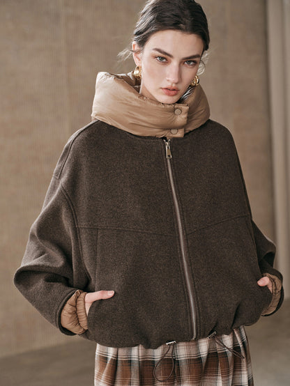 Ullia | Oversized Wool-Blend Jacket with Detachable Hood